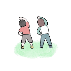 体操している子どもたちのイラスト