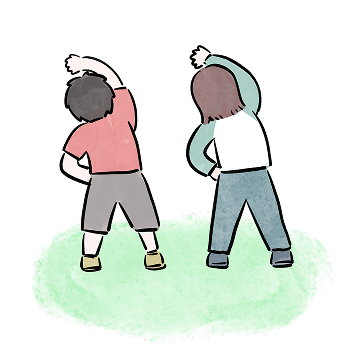 体操している子