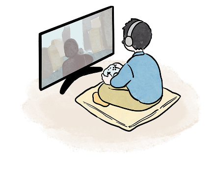 ゲームをしている子