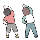 体操している子