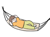 ハンモックに寝ている子